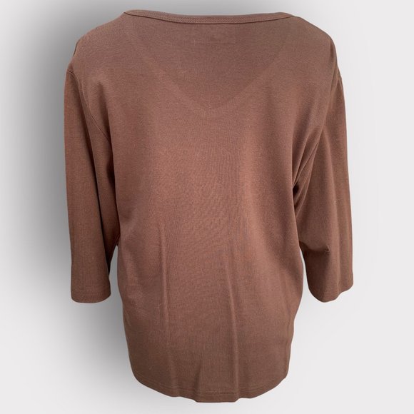 Cactus Bay Womens LOVE CHOCOLATE Bling Brown Top Shirt XL New - Picture 5 of 5